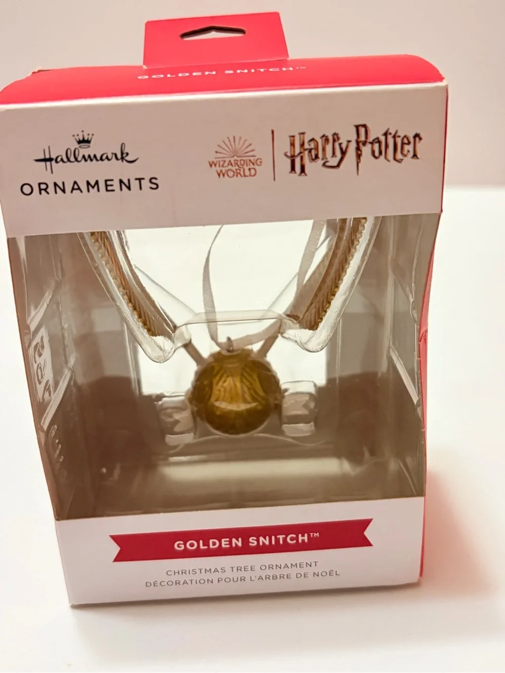 Hallmark Golden Snitch Harry Potter Necklace Ornament in Gold and Cream 2024